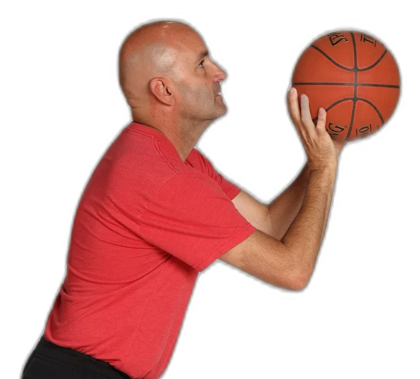 Set point with the hand too far behind the ball; a red arrow shows the ball being pushed forward instead of up.
