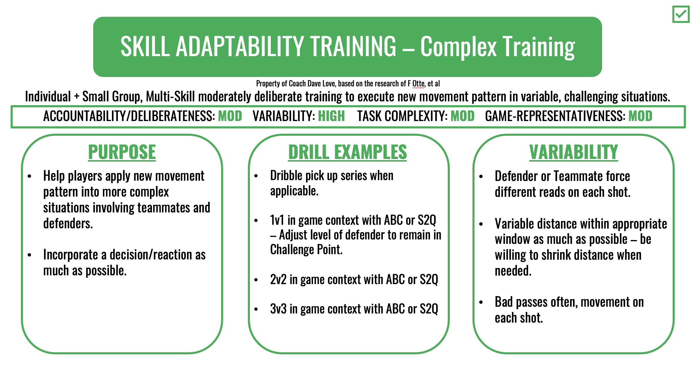 SAT–Complex Training: adapting within small-sided, decision-rich situations.