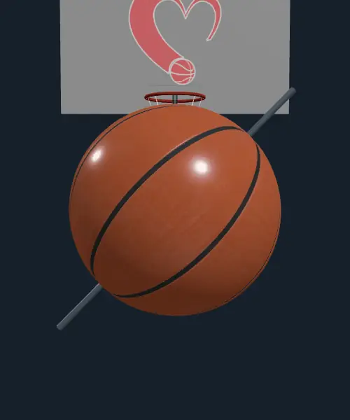 A ball with lateral tilt curving off line.