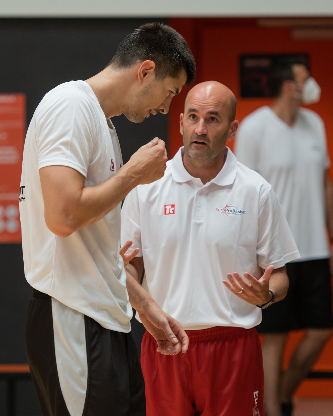 Coach Dave Love teaching a professional player