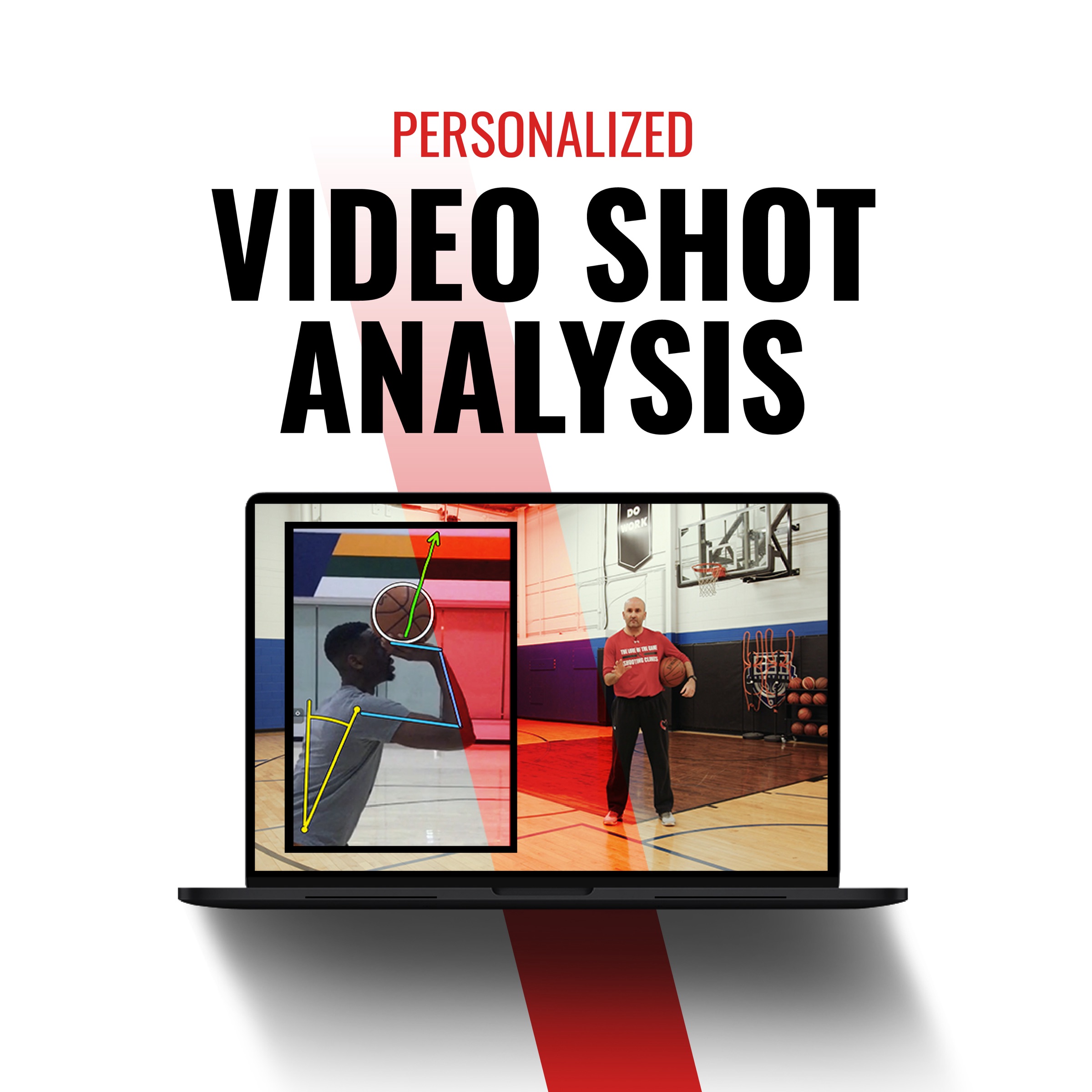 Personalized Video Shot Analysis — a player's shot broken down with on-screen drawings